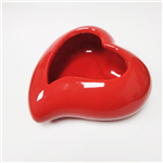 Vaso Cerâmico Vermelho em forma de coração 15.5x7cm